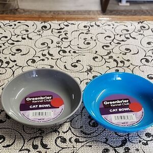 Greenbrier Kennel Club Cat Bowls - Gray and Blue
